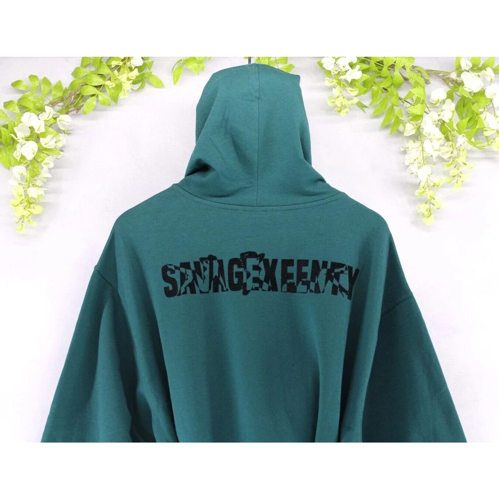 Savage X Fenty NWT Robe XS Green Hooded Kimono Cozy Lounge Sleepwear